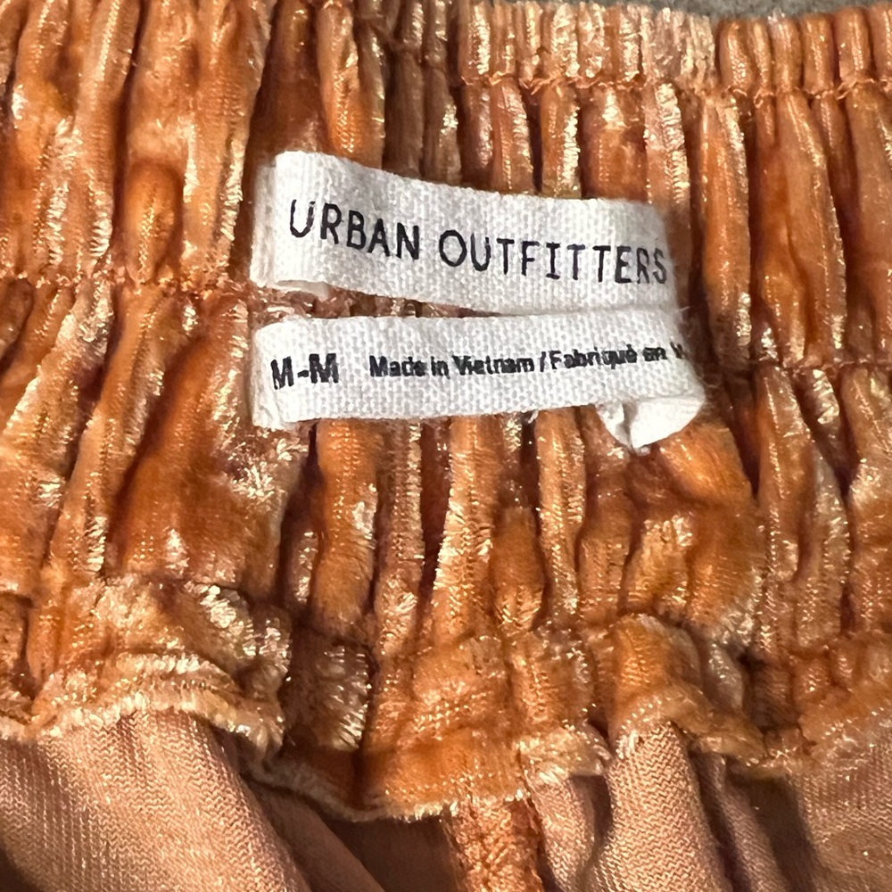 Urban Outfitters Crushed Velvet Burnt Orange Pull On Joggers with Pockets‎ - Picture 6 of 8